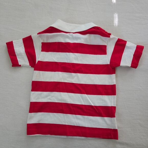 Vintage Lacoste Red/White Striped Shirt 3t/4t - Picture 7 of 7